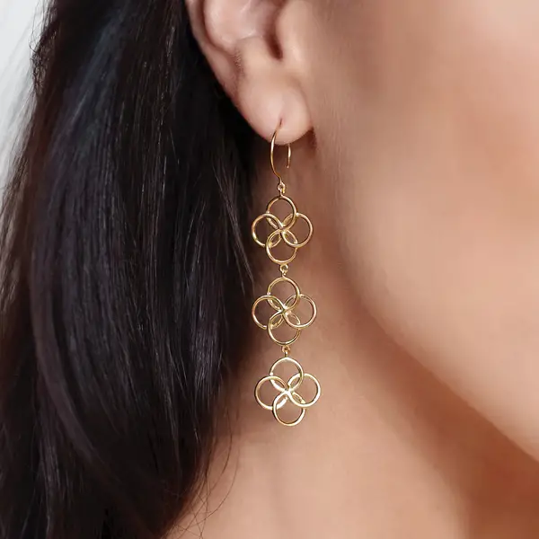 Leaf Jewelry Ohrhänger Clover Charm, 18 K Rosegold vergoldet Speichern exportieren