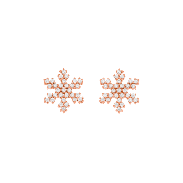 Leaf Jewelry Ohrstecker Snowflake, 18 K Rosegold vergoldet Online