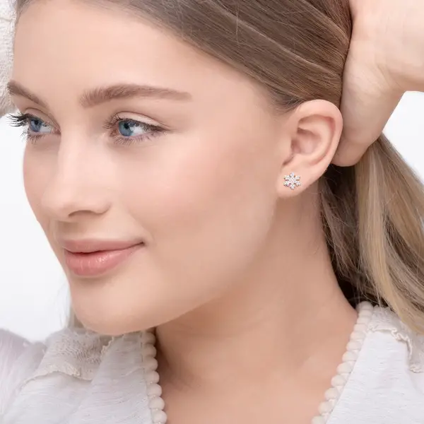 Leaf Jewelry Ohrstecker Snowflake, 18 K Rosegold vergoldet Online