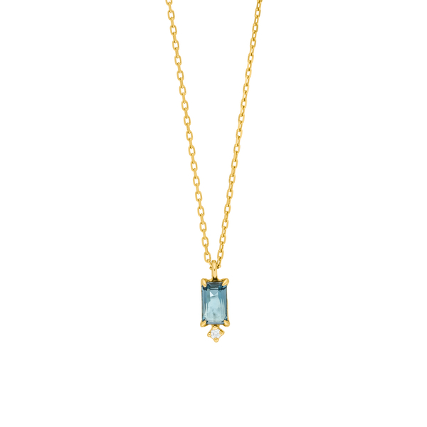 Leaf Jewelry Halskette London Blue Topas, 14K Gelbgold Auslauf