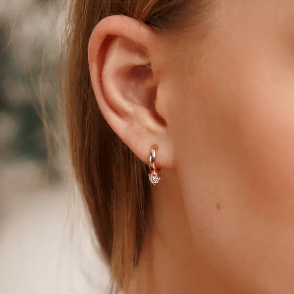 Leaf Jewelry Mini Creole Single Stud, 18 K Gelbgold vergoldet Angebote