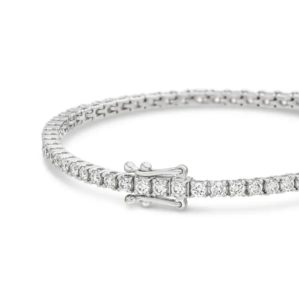 Leaf Jewelry Tennisarmband mit Diamanten, Weißgold, 3.42ct, 17.0cm Fabrikverkauf