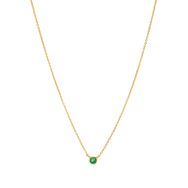 Leaf Jewelry Halskette Smaragd, 14K Gelbgold Rabatt