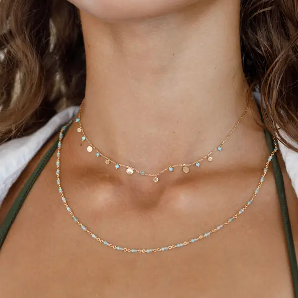 Leaf Jewelry Silber Necklace Set "Ocean Dream", Gelbgold Versandkostenfrei