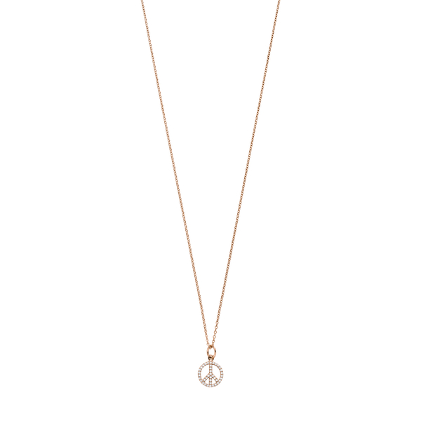 Leaf Jewelry Halskette Peace mit Zirkonia, 18 K Rosegold vergoldet Begrenztes Angebot
