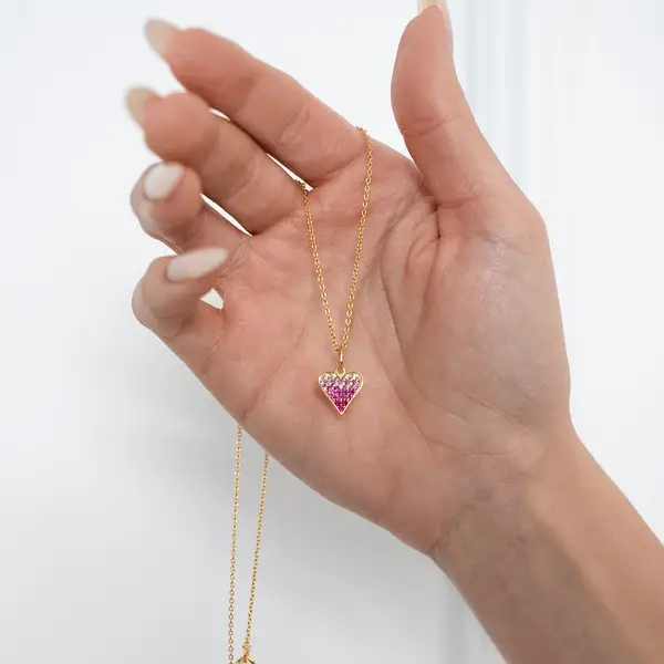 Leaf Jewelry Halskette Pink Valentine, 18 K Gelbgold vergoldet Online Shopping