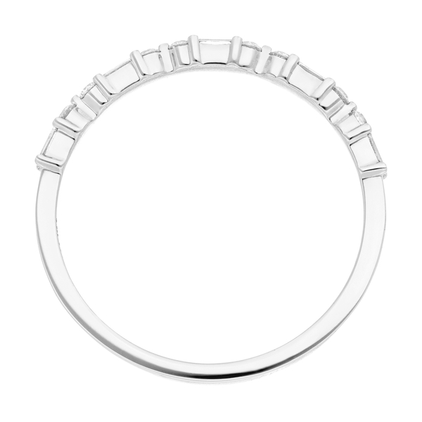 Leaf Jewelry Ring mit Baguette Diamanten, 14K Weißgold Preisnachlass