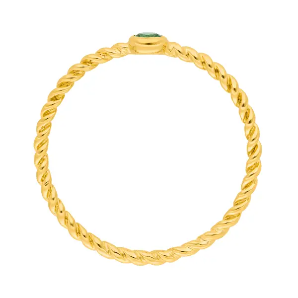 Leaf Jewelry Ring Twist Smaragd, 14K Gelbgold Saisonschlussverkauf