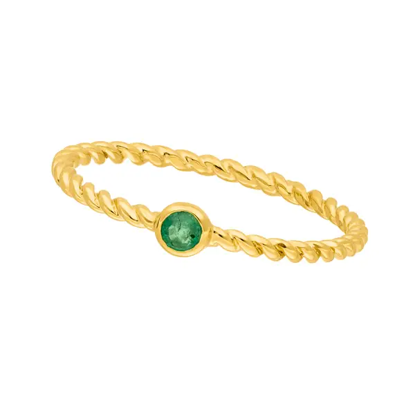 Leaf Jewelry Ring Twist Smaragd, 14K Gelbgold Saisonschlussverkauf