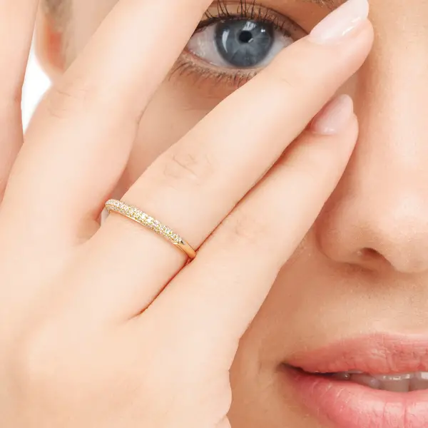 Leaf Jewelry Ring DAZZLE mit Diamanten, 14K Gelbgold Muttertagsangebot