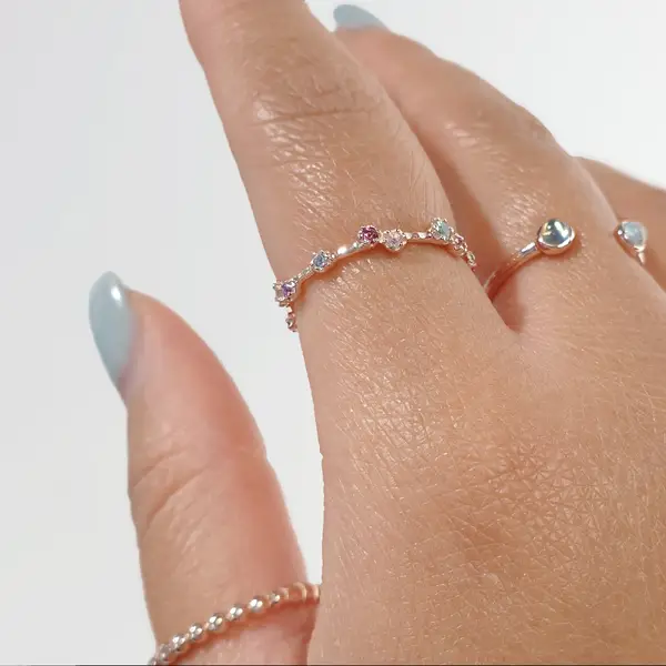 Leaf Jewelry Silber Ring, Eternity Gems, Gelbgold Vatertagsangebot