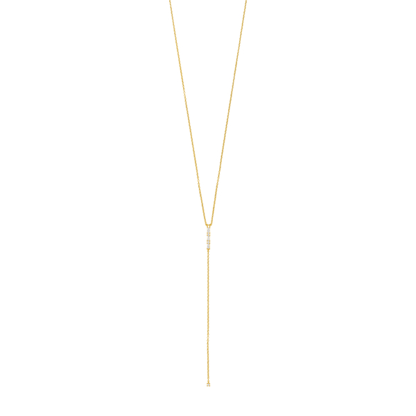 Leaf Jewelry Y-Halskette ICE CUBE, 18 K Gelbgold vergoldet Valentinstagsangebot