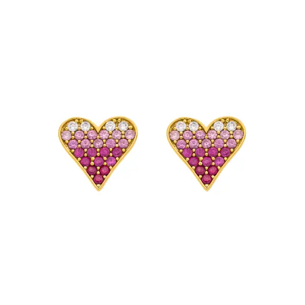 Leaf Jewelry Ohrstecker Pink Valentine, 18 K Gelbgold vergoldet Lagerräumung