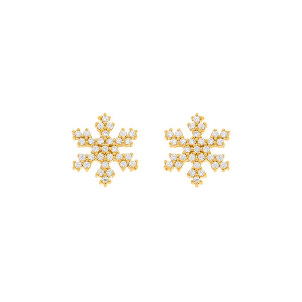 Leaf Jewelry Ohrstecker Snowflake, 18 K Gelbgold vergoldet Top Angebot