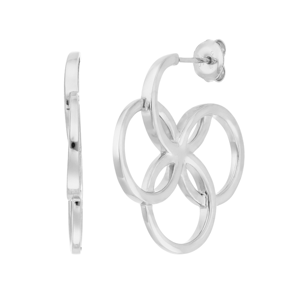 Leaf Jewelry Creolen Clover Charm, klein, 925 Sterlingsilber Online Outlet