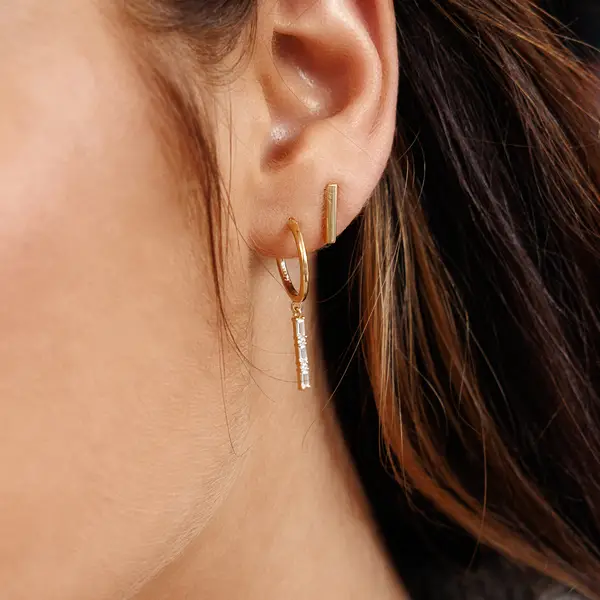Leaf Jewelry Ohrstecker MINI, Stab, 18 K Gelbgold vergoldet Zeitlich begrenztes Angebot