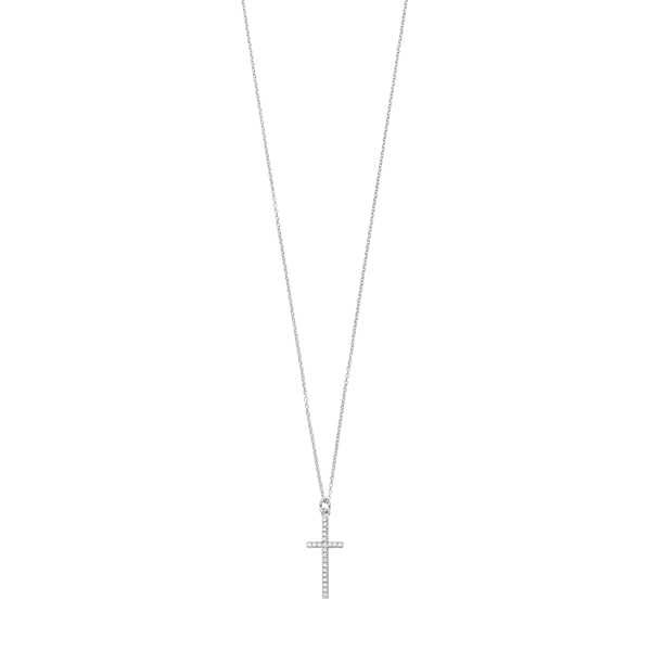 Leaf Jewelry Halskette Kreuz mit Zirkonia, 925 Sterlingsilber Blitzangebot