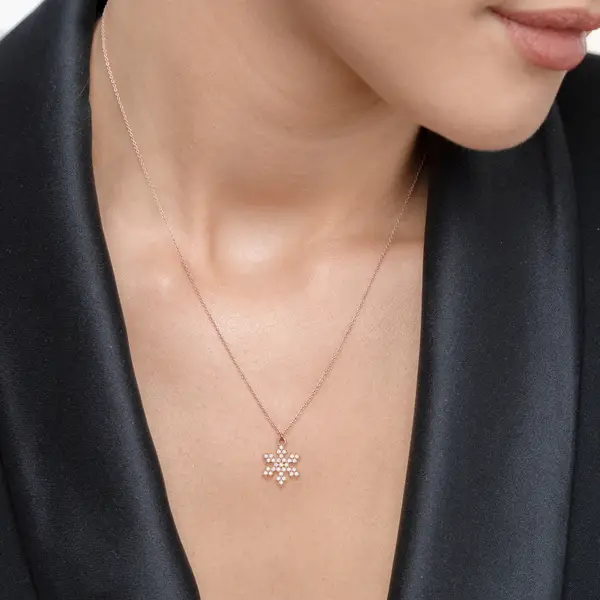 Leaf Jewelry Halskette Snowflake, 18 K Gelbgold vergoldet Saisonale Angebote