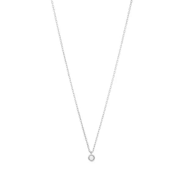 Leaf Jewelry Halskette Pure mit Perle, 925 Sterlingsilber, rhodiniert Kostenlose Rückgabe