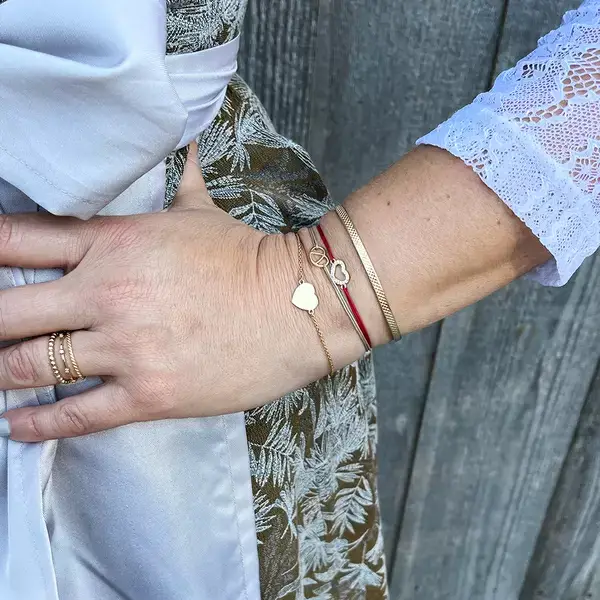 Leaf Jewelry Glücksbändchen "Brezn", 18 K Gelbgold vergoldet, Beige JETZT KAUFEN