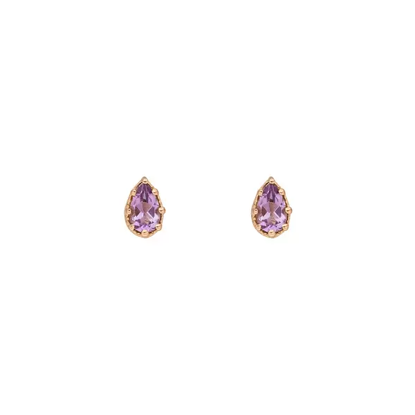 Leaf Jewelry Ohrstecker Drop, Amethyst, 18 K Gelbgold vergoldet Bis zu 65% Rabatt