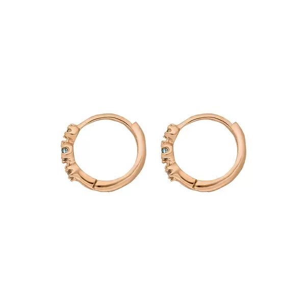 Leaf Jewelry Creole Three Gems, Blauer Topas, 18 K Rosegold vergoldet Kostenloser Versand international