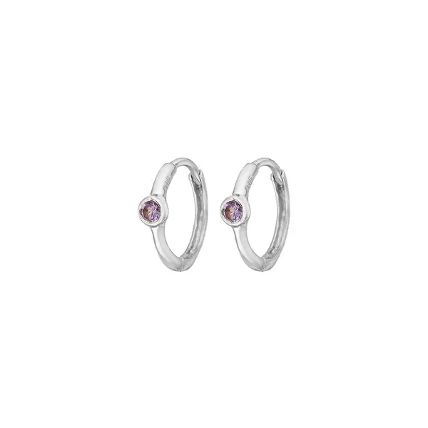Leaf Jewelry Creole One Gem, Amethyst, 925 Sterlingsilber 50% Rabatt für begrenzte Zeit