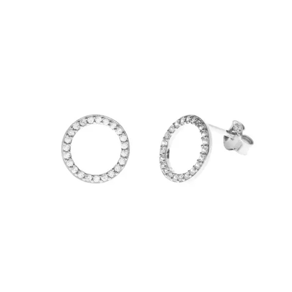 Leaf Jewelry Ohrstecker Circle Of Life mit Zirkonia, 925 Sterlingsilber Fabrikverkauf