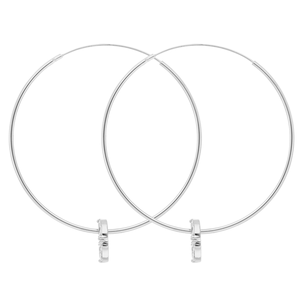 Leaf Jewelry Creolen Zirkonia Flower, 925er Silber Kostenloser Versand