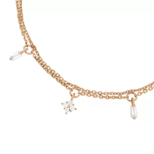 Leaf Jewelry Armkette CRYSTAL, 18 K Rosegold vergoldet Fabrik Onlineshop