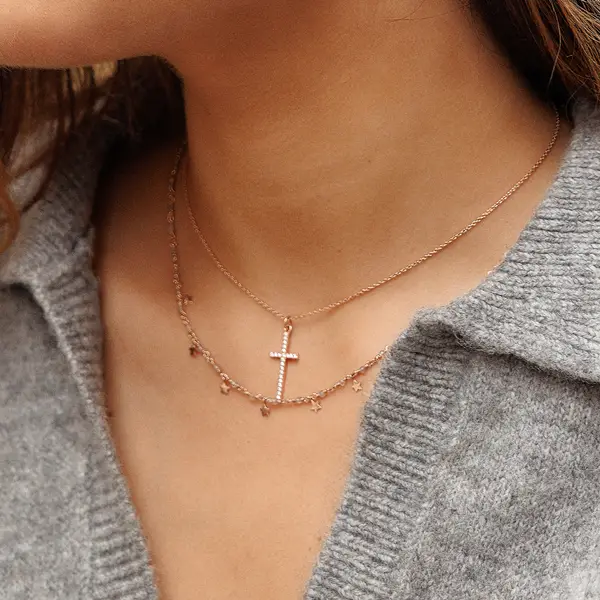Leaf Jewelry Halskette Labradorit Stars, 18 K Rosegold vergoldet Fabrikpreis