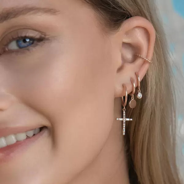 Leaf Jewelry Ear Mix, 5-er Set, 18 K Rosegold vergoldet Günstig kaufen