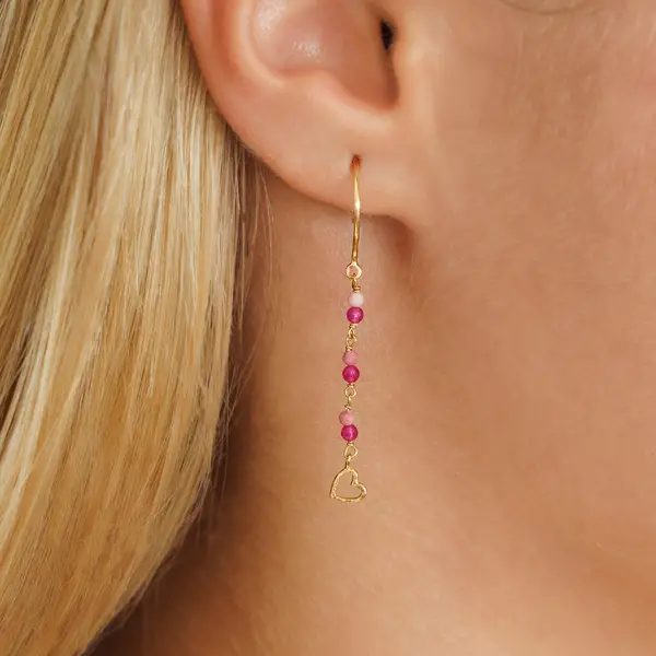 Leaf Jewelry Ohrhänger Rubin, 18 K Gelbgold vergoldet Versandkostenfrei