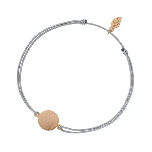 Leaf Jewelry Glücksbändchen Slices, Silber rosé vergoldet, Grau Saisonschlussverkauf