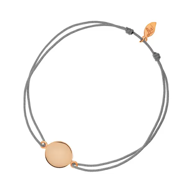 Leaf Jewelry Glücksbändchen Slices, Silber rosé vergoldet, Grau Saisonschlussverkauf