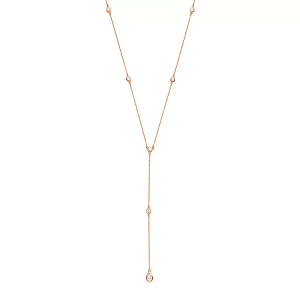 Leaf Jewelry Y-Halskette Pure mit Zirkonia, 18 K Rosegold vergoldet Osterangebot