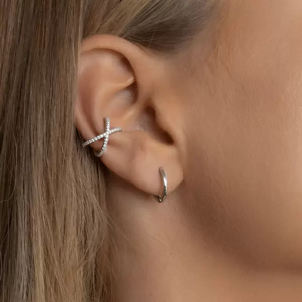 Leaf Jewelry Mini-Klappcreolen, 18 K Rosegold vergoldet Vatertagsangebot