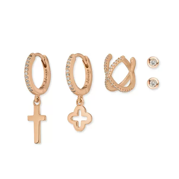 Leaf Jewelry Ear Mix, 5-er Set, 18 K Rosegold vergoldet Jubiläumsangebot