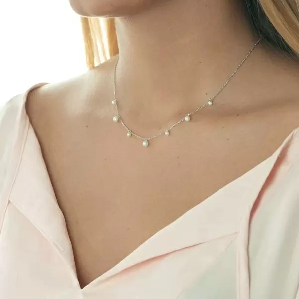 Leaf Jewelry Halskette Rain Drop, 925 Sterlingsilber, Perle Exklusive Angebote