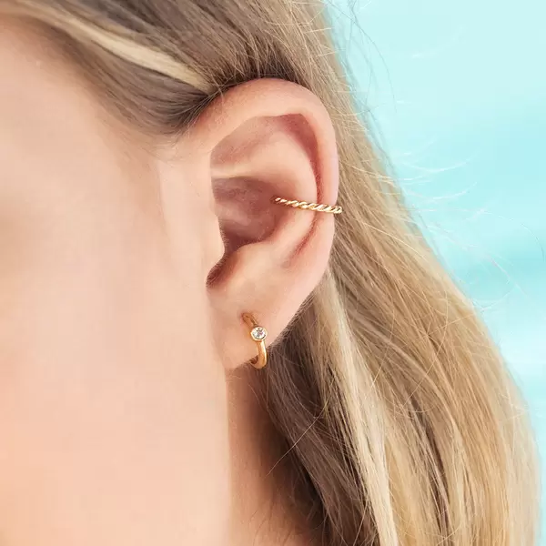 Leaf Jewelry Creole One Gem, Amethyst, 18 K Gelbgold vergoldet Bestseller