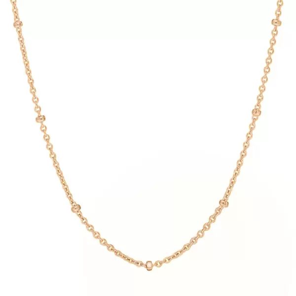 Leaf Jewelry Gliederkette mit Kugeln, 55cm, 18 K Rosegold vergoldet Saisonale Angebote