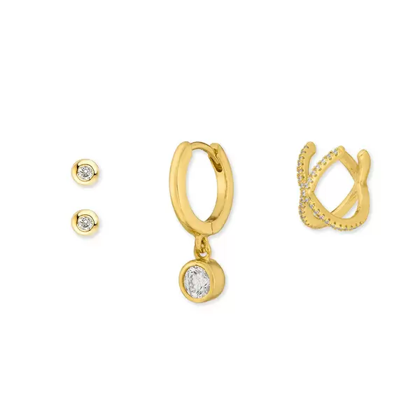 Leaf Jewelry Ear Mix, 4-er Set, 18 K Gelbgold vergoldet VIP-Rabatte
