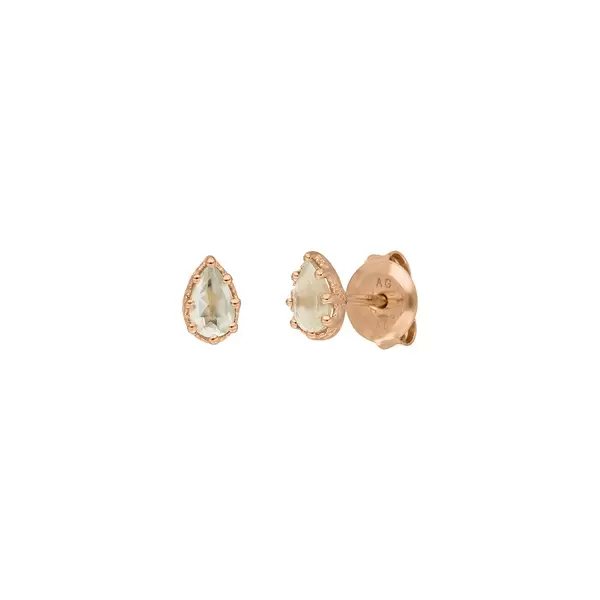 Leaf Jewelry Ohrstecker Drop, Prehnit, 18 K Rosegold vergoldet Kostenlose Rückgabe