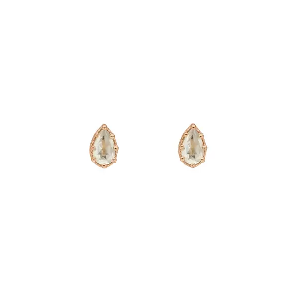 Leaf Jewelry Ohrstecker Drop, Prehnit, 18 K Rosegold vergoldet Kostenlose Rückgabe