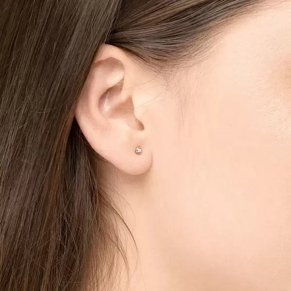Leaf Jewelry Ohrstecker MINI Pure 18 K Gelbgold vergoldet, 18 K Rosegold vergoldet Begrenzte Freigabe