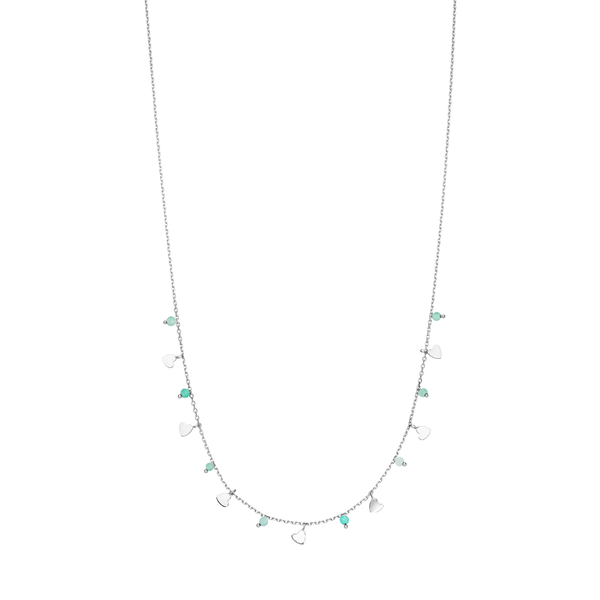 Leaf Jewelry Halskette Hearts Amazonit, 925 Sterlingsilber Letzte 2 Tage