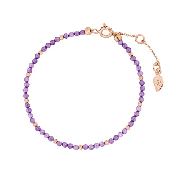 Leaf Jewelry Armkette Serenity, Amethyst, 18 K Rosegold vergoldet Bis zu 60% Rabatt