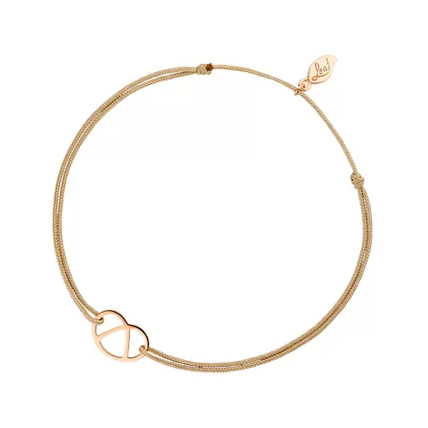 Leaf Jewelry Glücksbändchen "Brezn", 18 K Rosegold vergoldet, Beige Bis zu 65% Rabatt