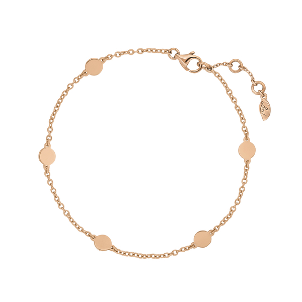Leaf Jewelry Armkettchen Basic mit Plättchen, 18 K Rosegold vergoldet Nur für heute
