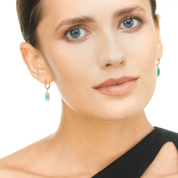 Leaf Jewelry Silber Creole, CUBE, Grüner Achat, Rosegold Clearance-Verkauf